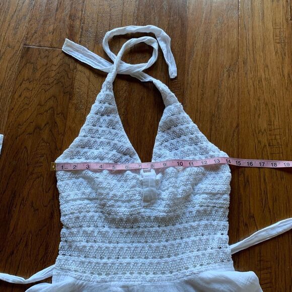 Bohemian White Halter Top Crochet Dress‎ - Picture 12 of 14